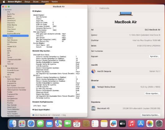 Apple MacBook Air 2020 i5 8GB RAM 256GB SSD 13" QHD+ (İKİNCİ EL) - Image 5