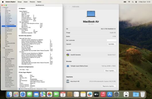 Apple MacBook Air M2 Çip 8GB 256GB SSD macOS 13.6" Gümüş MLXY3TU/A (İKİNCİ EL) - Image 10