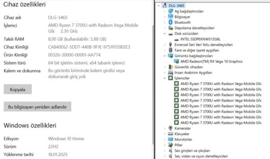 Lenovo IdeaPad S145-15API AMD Ryzen 7 3700U 8GB RAM 512GB SSD 15.6" FHD 81UT008DTX (İKİNCİ EL) - Image 5